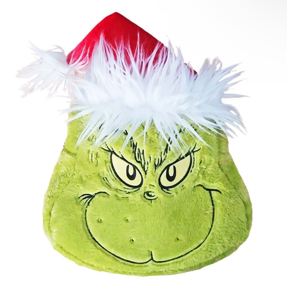 the grinch santa hat fuzzy backpack